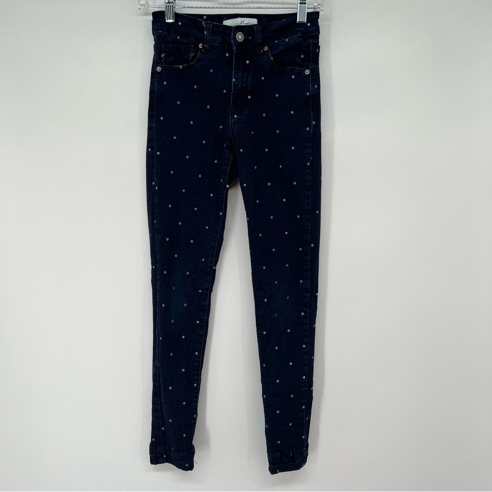 KanCan Navy Skinny Jeans with White Polka Dots